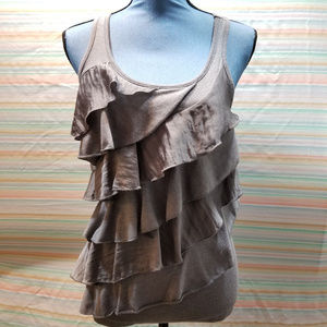 Charlotte Russe Tiered Ruffled Tank Top Shirt